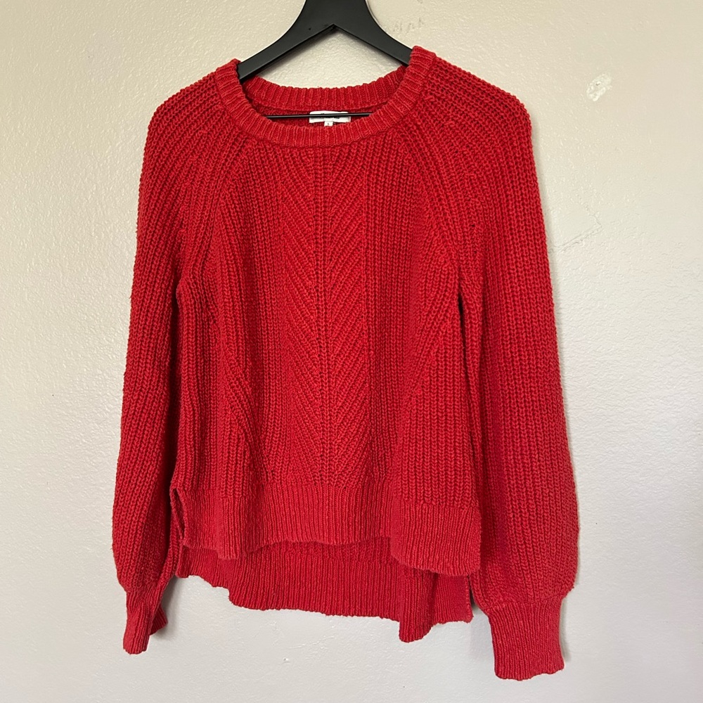 Red Bubble Sleeve Madewell Sweater Size Large